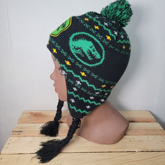 Jurassic World Knit Trapper Beanie w/ Single Pom Pom - Size Youth OSFM - Picture 2 of 6